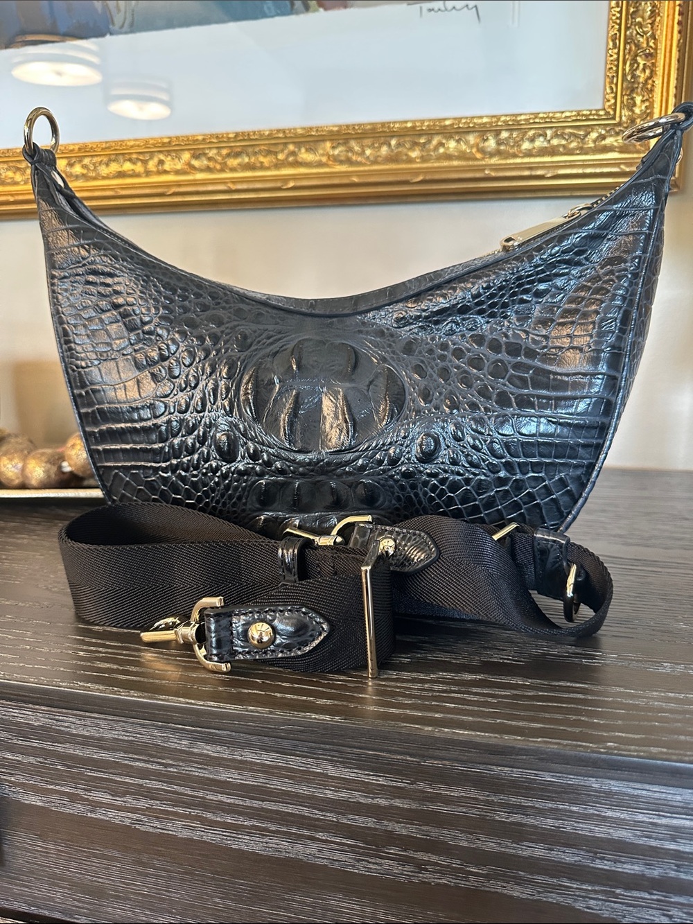 Brahmin Percy Crossbody Bag, Black Alden Road - Picture 4 of 11